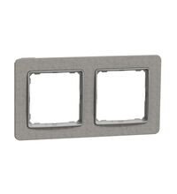 Rama decorativa aparataj unitar Schneider, universala, 2 posturi, piatra gri, Sedna Elements, SDD390802