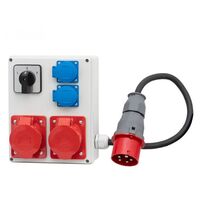 Tablou organizare santier trifazic/monofazic cu intrerupator L-P(32A), echipat cu stecher 5x32A, IP44, 230/415VAC, 16A/32A, F-ELEKTRO, F3.0147