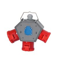 Priza combinata trifazica/schuko F-ELEKTRO, IP44, mobil, 3P+N+E;schuko, 16A/32A, Polybox, F3.0608