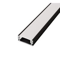 Profil Al pentru banda LED, aplicat, 2ml, echipat cu dispersor mat, IP20, negru, BY39, Braytron