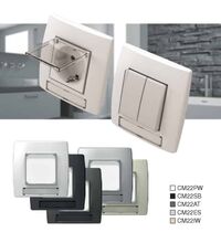 Placa pentru doza modulara TEM, 2M, alb, cu capac, IP44, Cubo, CM22PW