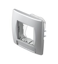 Placa pentru doza modulara TEM, 2M, argintiu, fara capac, IP44, Cubo, CM23ES