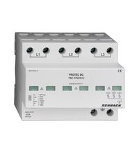 Descarcator la supratensiune Schrack, 3+0, compact cu semnalizare, tip B+C, 275VAC, IS211331-A