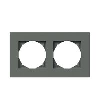 Rama decorativa aparataj unitar TEM, orizontala, 2 posturi, antracit, Logiq Flat, OF20AT