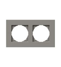 Rama decorativa aparataj unitar TEM, orizontala, 2 posturi, titan, Logiq Flat, OF20TI