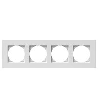 Rama decorativa aparataj unitar TEM, orizontala, 4 posturi, alb, Logiq Flat, OF40PW