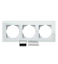 Rama decorativa aparataj unitar TEM, orizontala, 3 posturi, negru, Logiq Prime, OR30GD