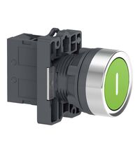 Buton comanda Schneider, cu revenire, inscriptionat ''I'', 1ND, verde, XA2EA3311