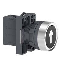 Buton comanda Schneider, cu revenire, inscriptionat, 1ND, negru, XA2EA3351