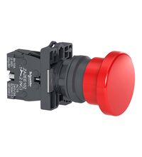 Buton comanda Schneider, ciuperca (avarie) cu revenire, 40mm, 1NI, rosu, XA2EC42