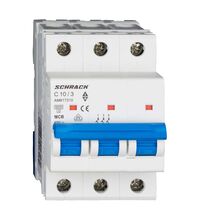 Siguranta automata (disjunctor) tripolara Schrack, 3P, 10A, curba C, 6kA, Amparo, AM617310