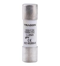 Siguranta fuzibila cilindrica fotovoltaica Tracon, 10x38mm, gPV, 1000VDC, 32A, 20kA, CFPV-10X38-32