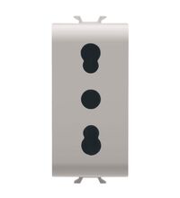 Priza modulara 2P+E Gewiss, bej satinat, 1M, 16A, Chorusmart, GW13203