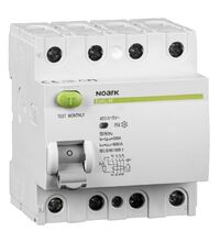 Siguranta automata (disjunctor) cu protectie diferentiala trifazica Noark, 40A, 100mA, RCCB, tip AC, 6kA, Ex9L-N, 108336