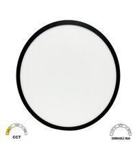 Plafoniera LED cu senzor de miscare, aplicata, rotunda, negru, 16W/20W/24W, CCT, IP40, Lumen