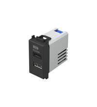 Priza modulara USB TEM, negru, 1M, tip A/C, dubla, 3A, Modul, EM69SB