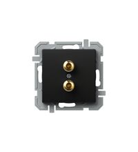 Mecanism priza audio 2xRCA TEM, incastrat, negru, Logiq, KQ22BKXO