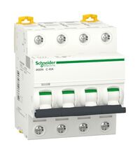 Siguranta automata (disjunctor) tetrapolara Schneider, 4P, 40A, curba C, 4.5kA, A9k24440