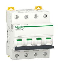 Siguranta automata (disjunctor) tetrapolara Schneider, 4P, 63A, curba C, 4.5kA, A9k24463