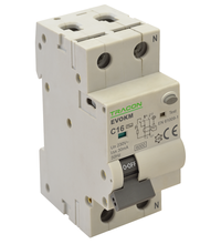 Siguranta automata (disjunctor) cu protectie diferentiala monofazica Tracon, 10A, 300mA, curba B, RCBO, tip AC, 10kA, EVOKMA2B103