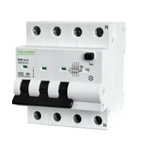 Siguranta automata (disjunctor) cu protectie diferentiala trifazica Tracon, , 100mA, curba B, RCBO, tip AC, 10kA, EVOKMA4B201