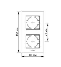 Rama decorativa aparataj unitar Videx, verticala, 2 posturi, argintiu, aluminiu