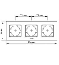Rama decorativa aparataj unitar Videx, orizontala, 3 posturi, negru, aluminiu