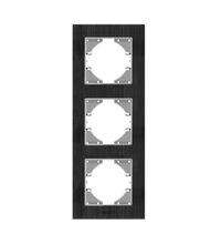 Rama decorativa aparataj unitar Videx, verticala, 3 posturi, negru, aluminiu