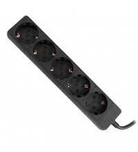 Prelungitor 5 posturi TED, 2P+E, 3 metri, negru, 16A