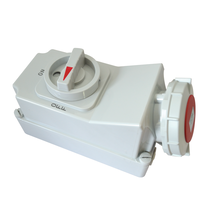 Priza trifazica Tracon, cu întrerupător de siguranță, IP67, aplicata, 2P+E, 16A, TICS-1132R
