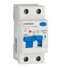 Siguranta automata (disjunctor) cu protectie diferentiala monofazica Schrack, 32A, 30mA, RCBO, tip A, 10kA, Amparo, AK617632
