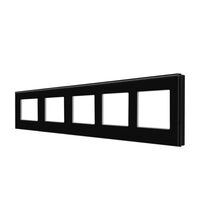 Rama decorativa aparataj unitar Luxion, orizontala, 5 posturi, negru, aluminiu, LX-M1-5FB