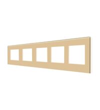 Rama decorativa aparataj unitar Luxion, orizontala, 5 posturi, auriu, aluminiu, LX-M1-5FG
