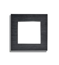 Rama decorativa aparataj unitar Luxion, universala, 1 post, negru, aluminiu, LX-M2-1FB-FL
