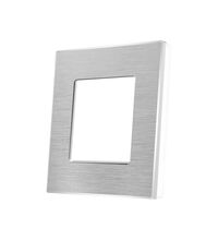 Rama decorativa aparataj unitar Luxion, universala, 1 post, alb, aluminiu, LX-M2-1FW-FL