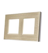 Rama decorativa aparataj unitar Luxion, orizontala, 2 posturi, auriu, aluminiu, LX-M2-2FG-FL