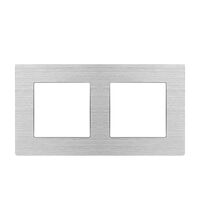 Rama decorativa aparataj unitar Luxion, orizontala, 2 posturi, alb, aluminiu, LX-M2-2FW-FL