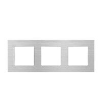 Rama decorativa aparataj unitar Luxion, orizontala, 3 posturi, alb, aluminiu, LX-M2-3FW-FL