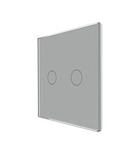 Panou intrerupator dublu TOUCH, sticla, gri, Luxion