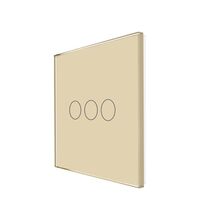 Panou intrerupator triplu TOUCH, sticla, auriu, Luxion