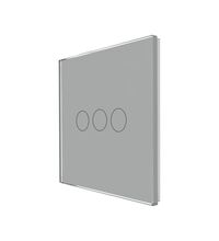 Panou intrerupator triplu TOUCH, sticla, gri, Luxion
