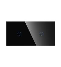 Panou intrerupator simplu+simplu TOUCH, sticla, negru, Luxion