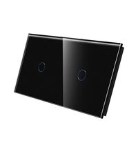 Panou intrerupator simplu+simplu TOUCH, sticla, negru, Luxion