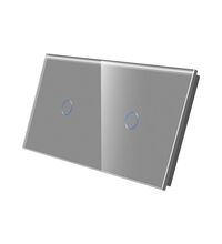 Panou intrerupator simplu+simplu TOUCH, sticla, gri, Luxion