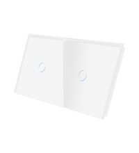 Panou intrerupator simplu+simplu TOUCH, sticla, alb, Luxion