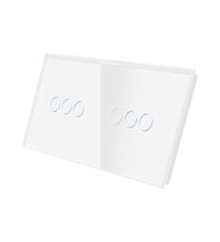 Panou intrerupator triplu+triplu TOUCH, sticla, alb, Luxion