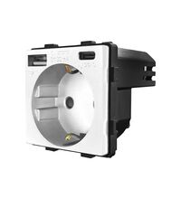 Modul priza Schuko +USB A/C, alb, Luxion
