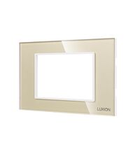 Rama decorativa aparataj modular Luxion, cu rama de fixare, 3M, auriu, sticla, Luxion, LXI-GF003G