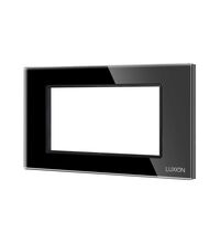 Rama decorativa aparataj modular Luxion, cu rama de fixare, 4M, negru, sticla, Luxion, LXI-GF004B