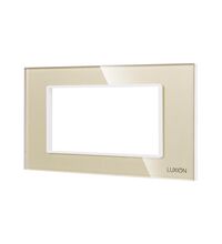 Rama decorativa aparataj modular Luxion, cu rama de fixare, 4M, auriu, sticla, Luxion, LXI-GF004G